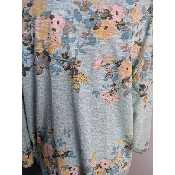 NWT Chico's Medallion Galore Blue Floral‎ Open-Front Knit Jacket - Size 2 (L/12) - Picture 3 of 12